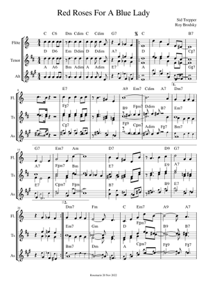 Red Roses for a Blue Lady (Lead sheet with lyrics ) Sheet Music with ...