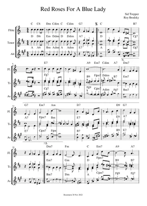 Free Blue Roses Musical Notes Red Roses for a Blue Lady (Lead sheet with lyrics ) Sheet Music with ...
