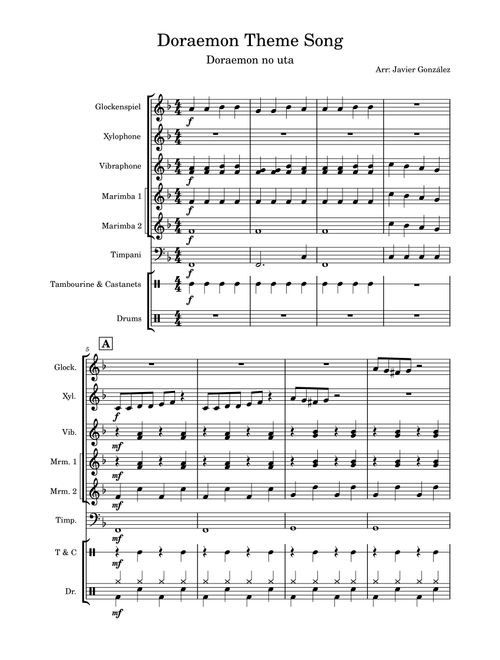 Doraemon No Uta (Arr. Javier Gonzalez Sánchez) - Kumiko Ohsugi (Percussion Ensemble)