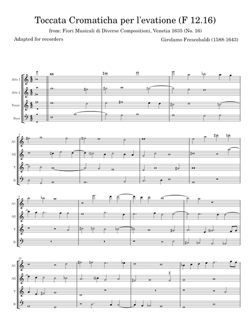 Toccata cromaticha per l'elevatione, F 12.16 - Girolamo Frescobaldi
