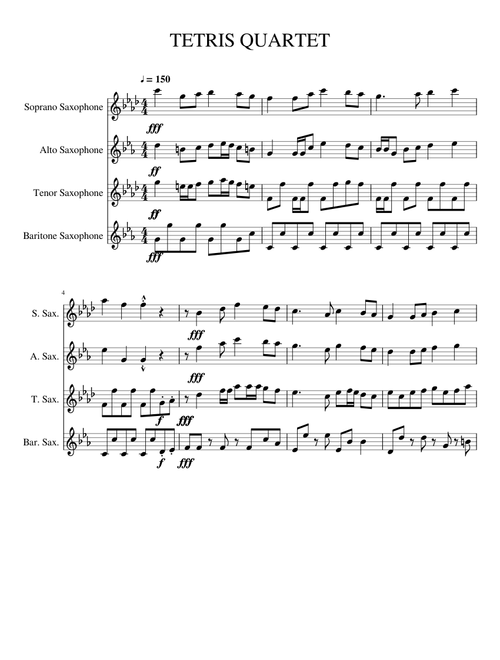 Tetris Theme (Korobeiniki) Sax Quartet