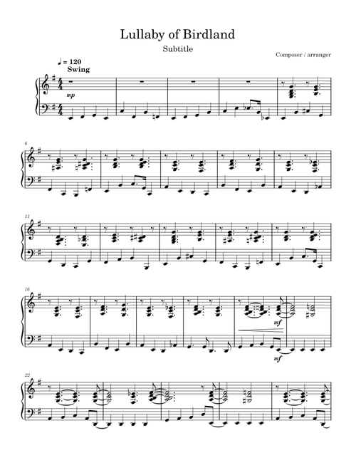Lullaby Of Birdland – Bob Thiele and George David Weiss