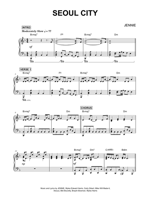 Seoul City - JENNIE (Piano)