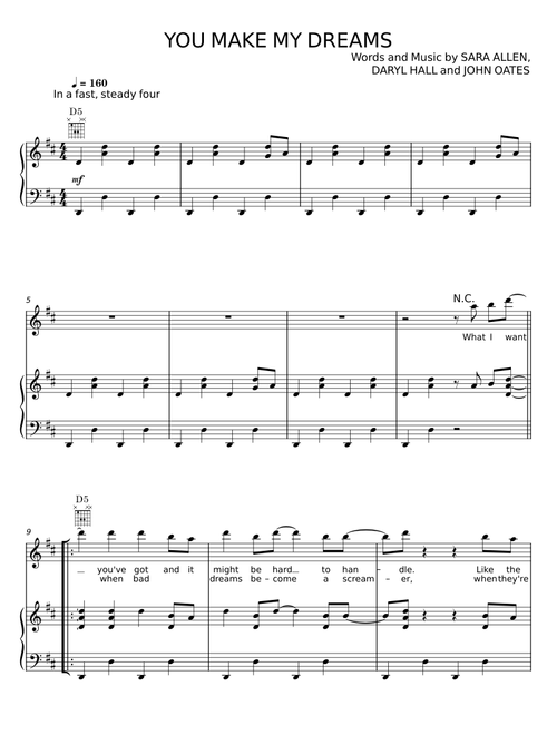 YOU MAKE MY DREAMS - SARA ALLEN