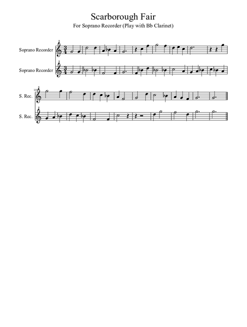 Scarborough Fair duet 