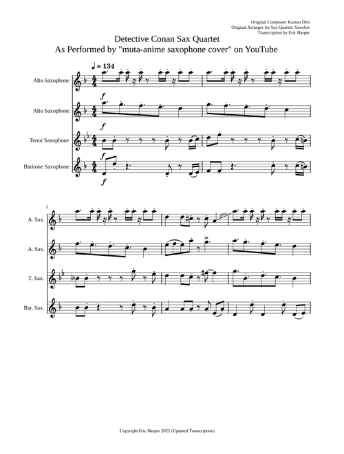 Detective Conan Main Theme Sax Quartet