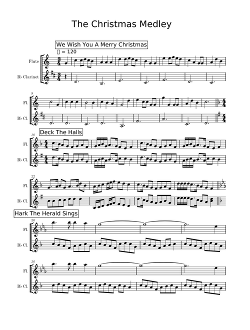 The Christmas Medley - Flute and Clarinet Duet