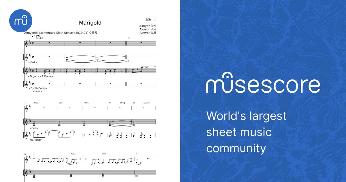 Marigold - Aimyon (あいみょん) Sheet Music with Chords for Piano