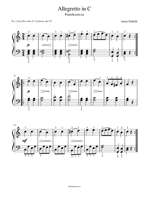 Allegretto in C major – Anton Diabelli