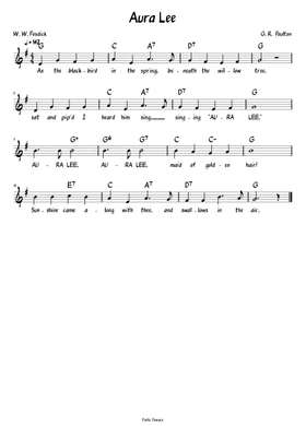 Free aura lee by Misc Traditional sheet music | Download PDF or print on  