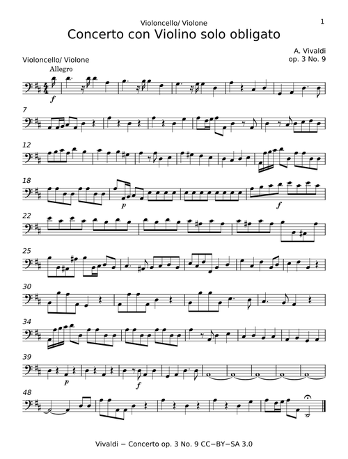 Violin Concerto Op.3 No. 9 , RV 230 - Antonio Vivaldi