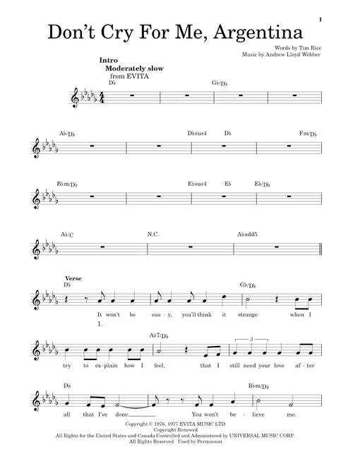 Don't Cry For Me Argentina - Madonna (Pro Vocal)