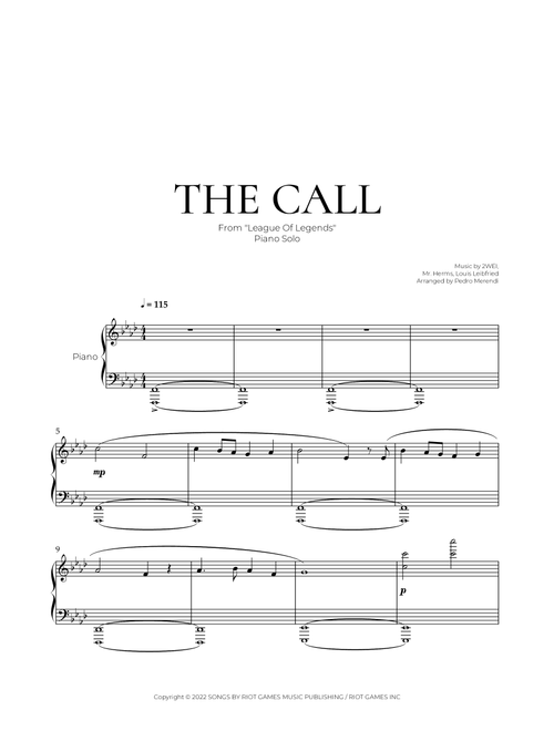 The Call (Arr. Pedro Merendi) - League Of Legends 2wei Louis L (Piano Solo)