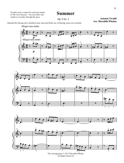 Classical Duets for Violin & Piano: Summer from Vivaldi's Four Seasons (Arr. Meredith Whelan) - Antonio Vivaldi (Instrumental Solo (with Piano Accompaniment))