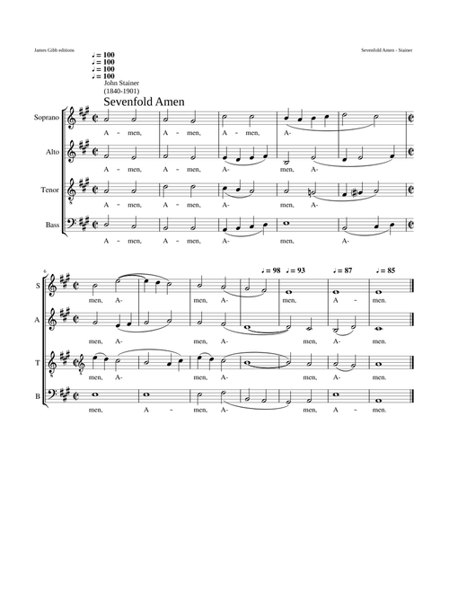 Sevenfold Amen - John Stainer