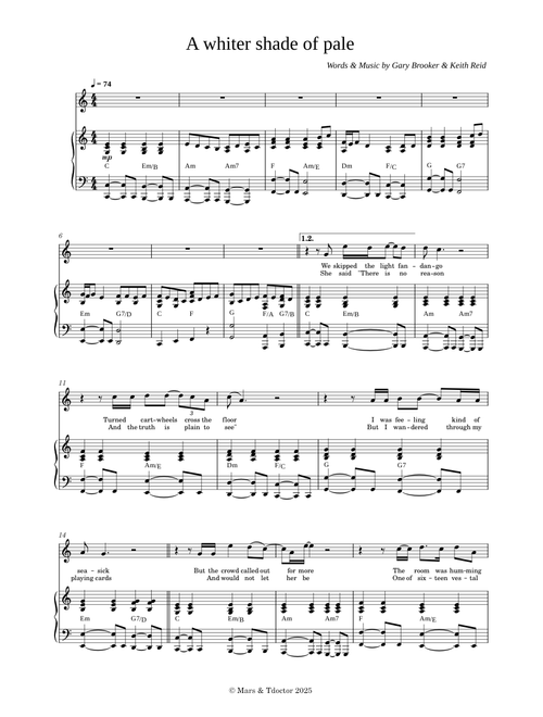 A Whiter Shade of Pale – Procol Harum