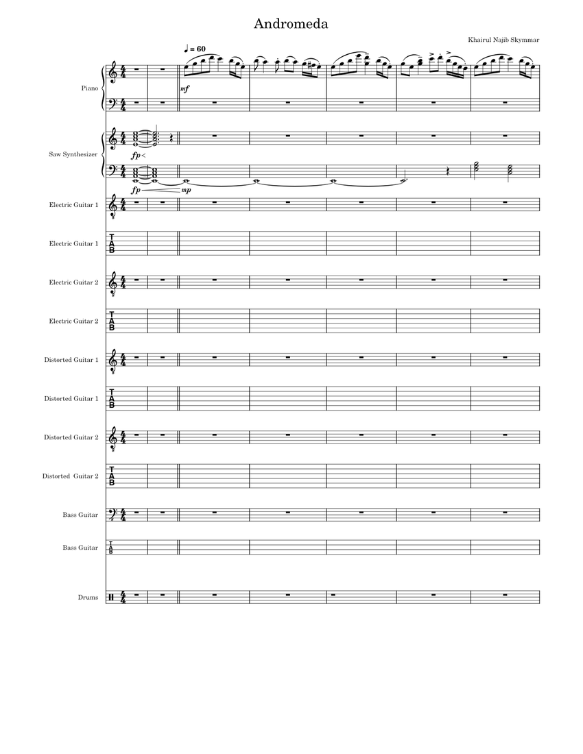 2021.07.26 - Andromeda V13 - FEEDBACK Sheet Music and Tab for Piano ...