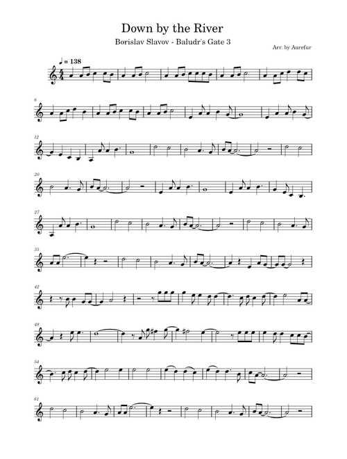 Down By the River – Borislav Slavov (Baldurs Gate 3) (for Trumpet in Bb)