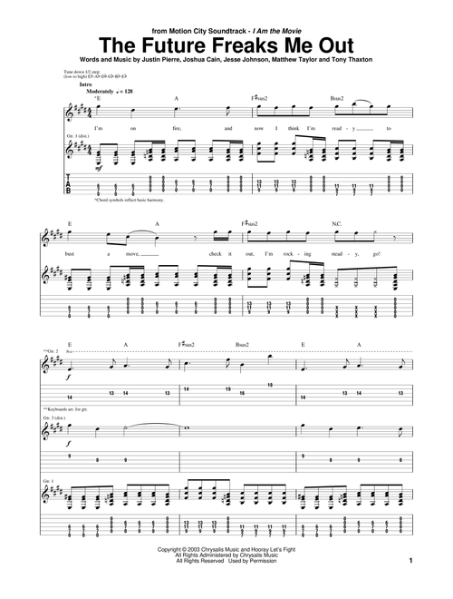 The Future Freaks Me Out - Motion City Soundtrack (Guitar Tab)