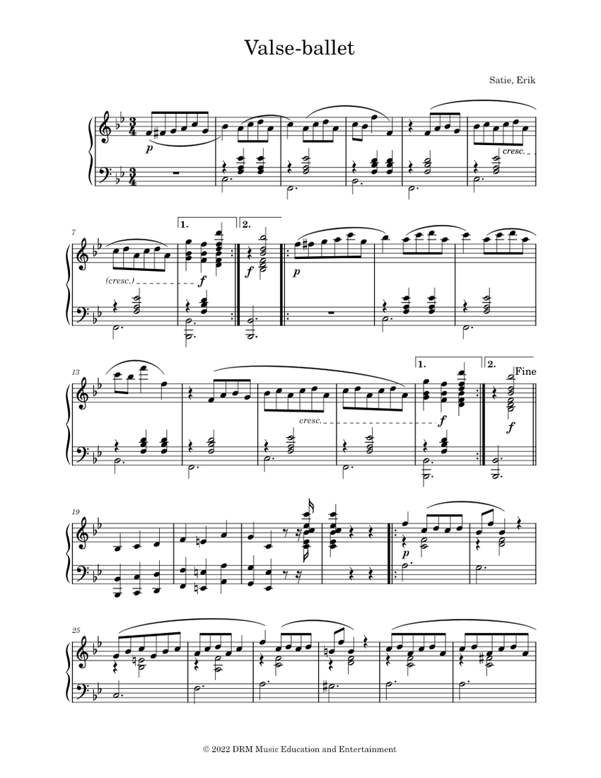 Valse-ballet Sheet music for Piano (Solo) | Musescore.com