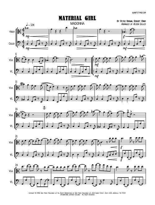 Material Girl (Arr. Alison Gillies) - Madonna (Instrumental Duet)