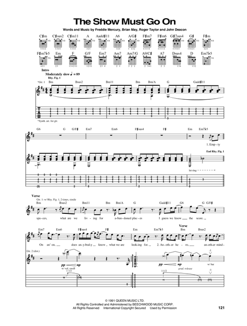 The Show Must Go On - Queen (Guitar Tab)