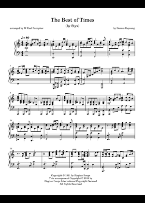 Play Official version of The best of times Sheet Music by Styx for