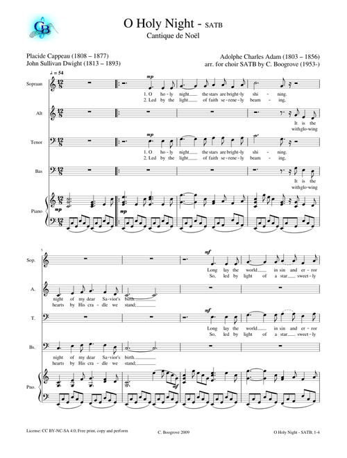 O Holy Night (choir SATB) - Adolphe Adam
