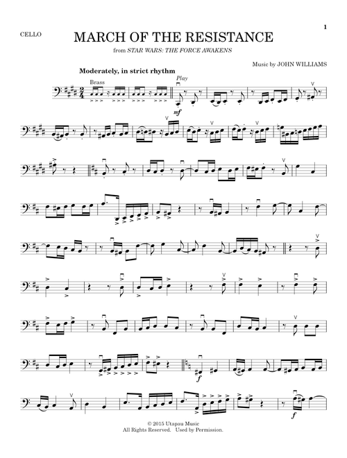 March Of The Resistance (from Star Wars: The Force Awakens) - John Williams (Cello Solo)