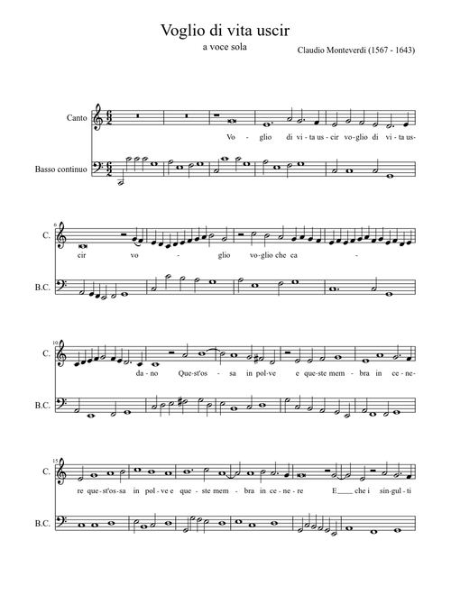 Voglio di vita uscir - Monteverdi