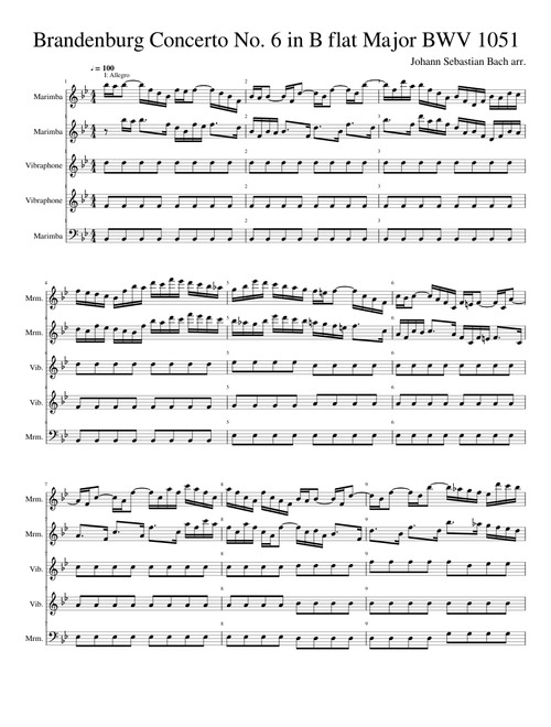Brandenburg Concerto No. 6 in B flat Major BWV 1051