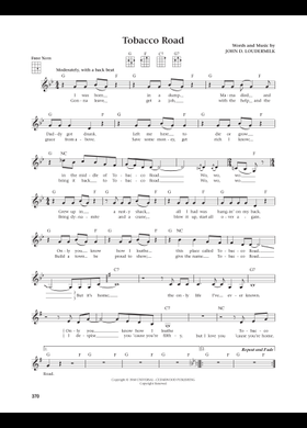 tobacco road pdf Free Tobacco Road by The Nashville Teens sheet music