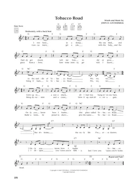 chords tobacco road Tobacco Road" Sheet Music by David Lee Roth; The Nashville Teens for Piano/Vocal/Chords cigarette chords Tobacco Road by