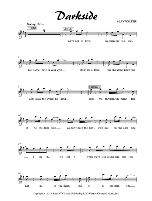 Darkside (Arr. Amy's Music Nook) - Alan Walker Ft Au/Ra & Tomine Harket (Violin Solo)