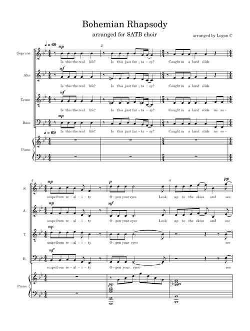 Bohemian rhapsody – Queen for SATB