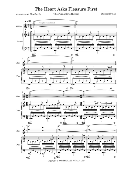 The Promise/the Heart Asks Pleasure First-Mnb Vers (Arr. Alex Carlyle) - Michael Nyman (Instrumental Duet and Piano)