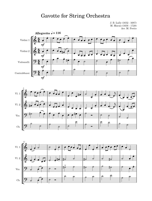 Gavotte for String Orchestra Lully
