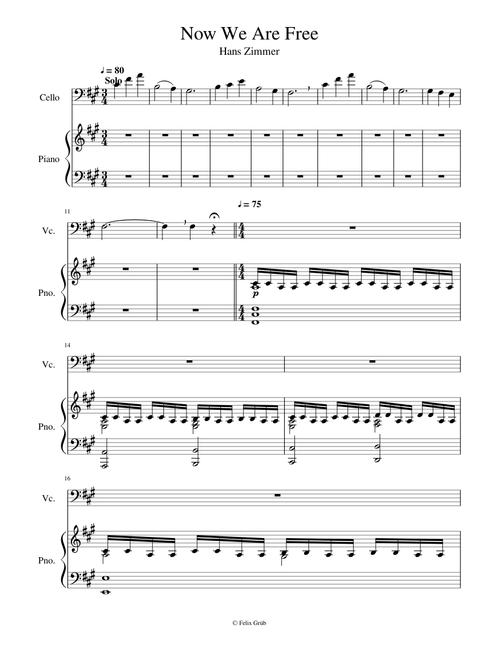 Now We Are Free | PianoCelloBoys