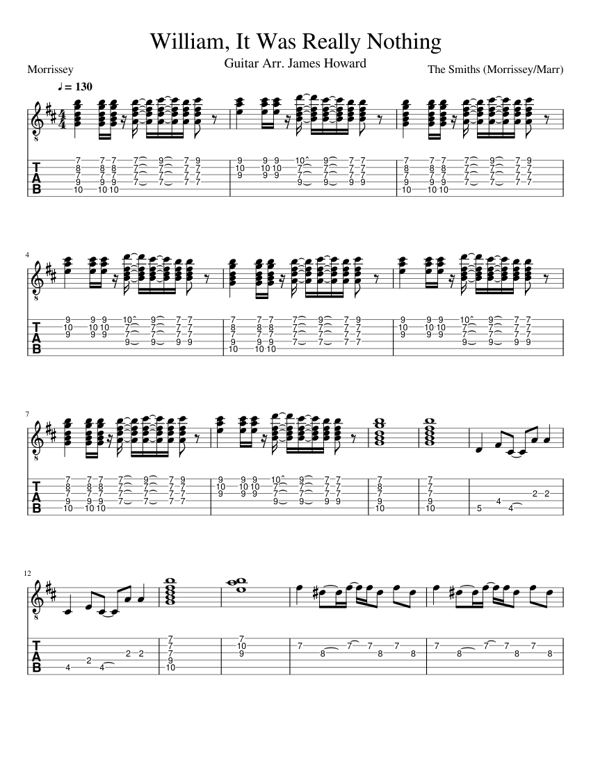 The Smiths - William It Was Really Nothing (std. Tuning, No Capo