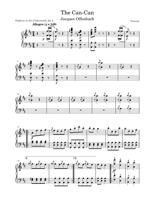 Offenbach - The Can-Can (Piano Version)