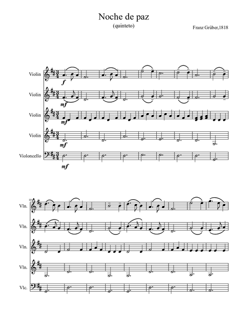 Noche de paz (quinteto de cuerda)