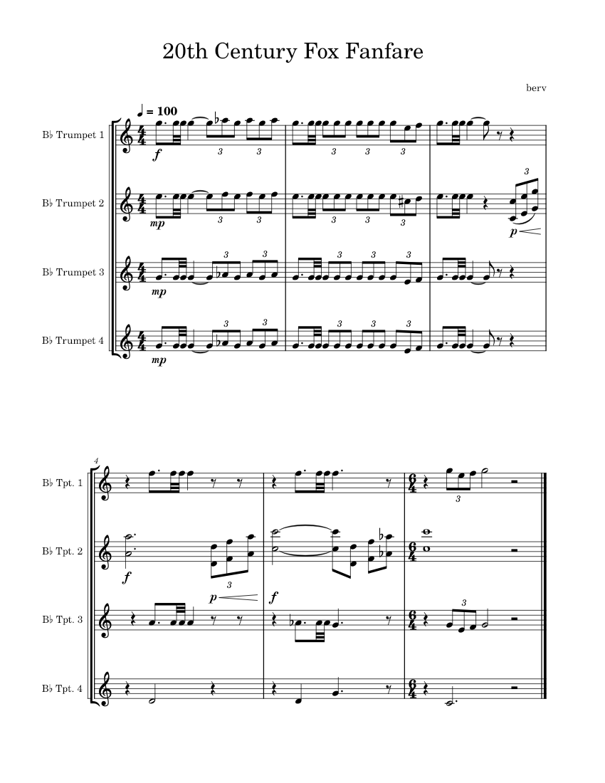 20th century fox fanfare alfred newman 20th century fox fanfare sheet