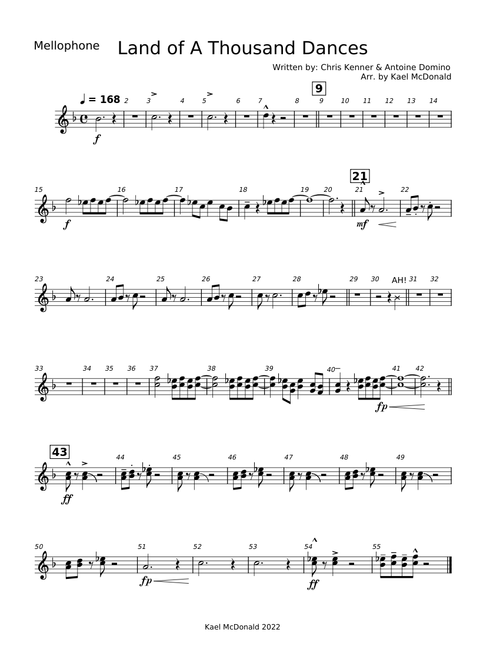 Land of A Thousand Dances - Mellophone