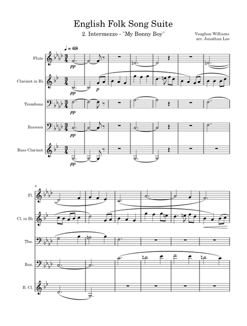 English Folk Song Suite – Ralph Vaughan Williams (arr. Jonathan Lee for Quintet)
