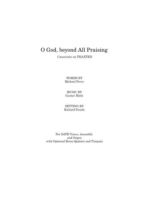 O God Beyond All Praising - Gustav Holst