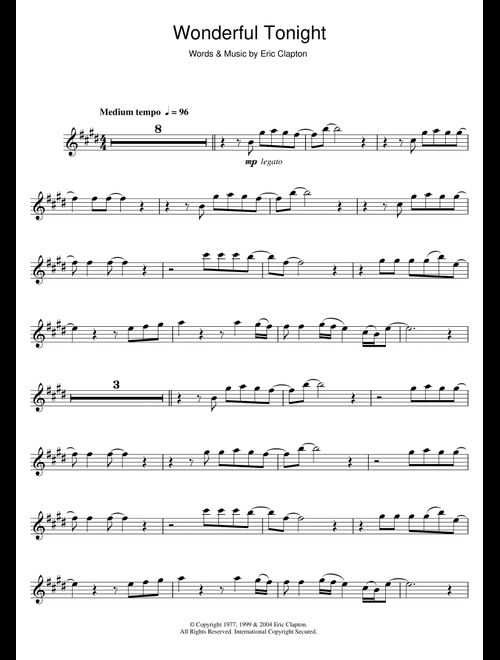 Wonderful Tonight - Eric Clapton (Alto Sax Solo)