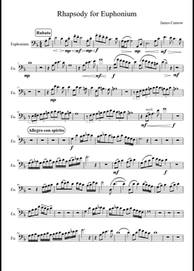 Free Rhapsody For Euphonium by James Curnow sheet music | Download