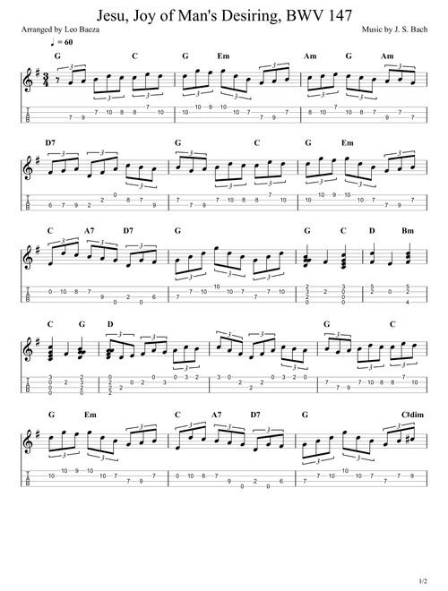 Jesu, Joy of Man's Desiring, BWV 147 (Arr. Leo Baeza) - J S Bach (Ukulele)