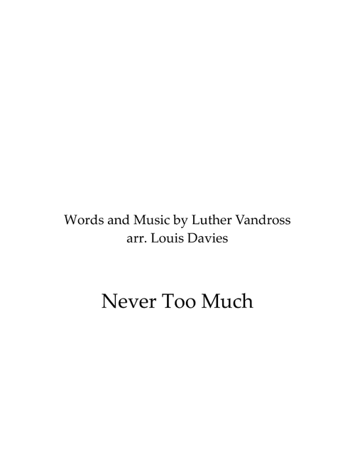 Never Too Much (Arr. Louis Davies) - Luther Vandross (Brass Band)