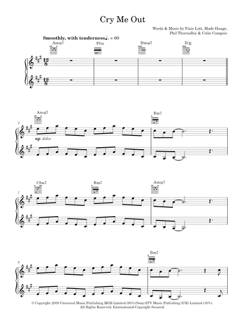 Cry me out - Pixie Lott (Easy Piano)